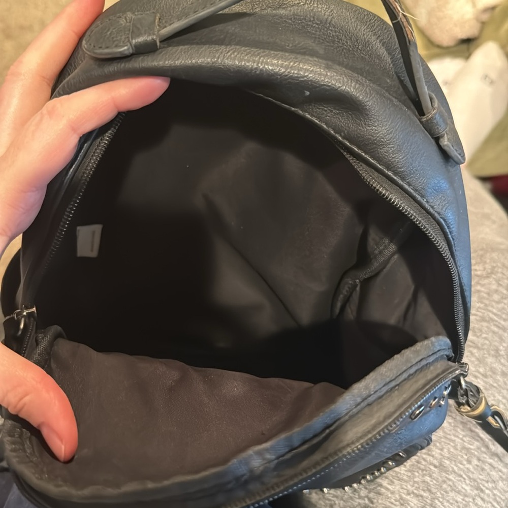 Black Pleather Studded Backpack - image 7